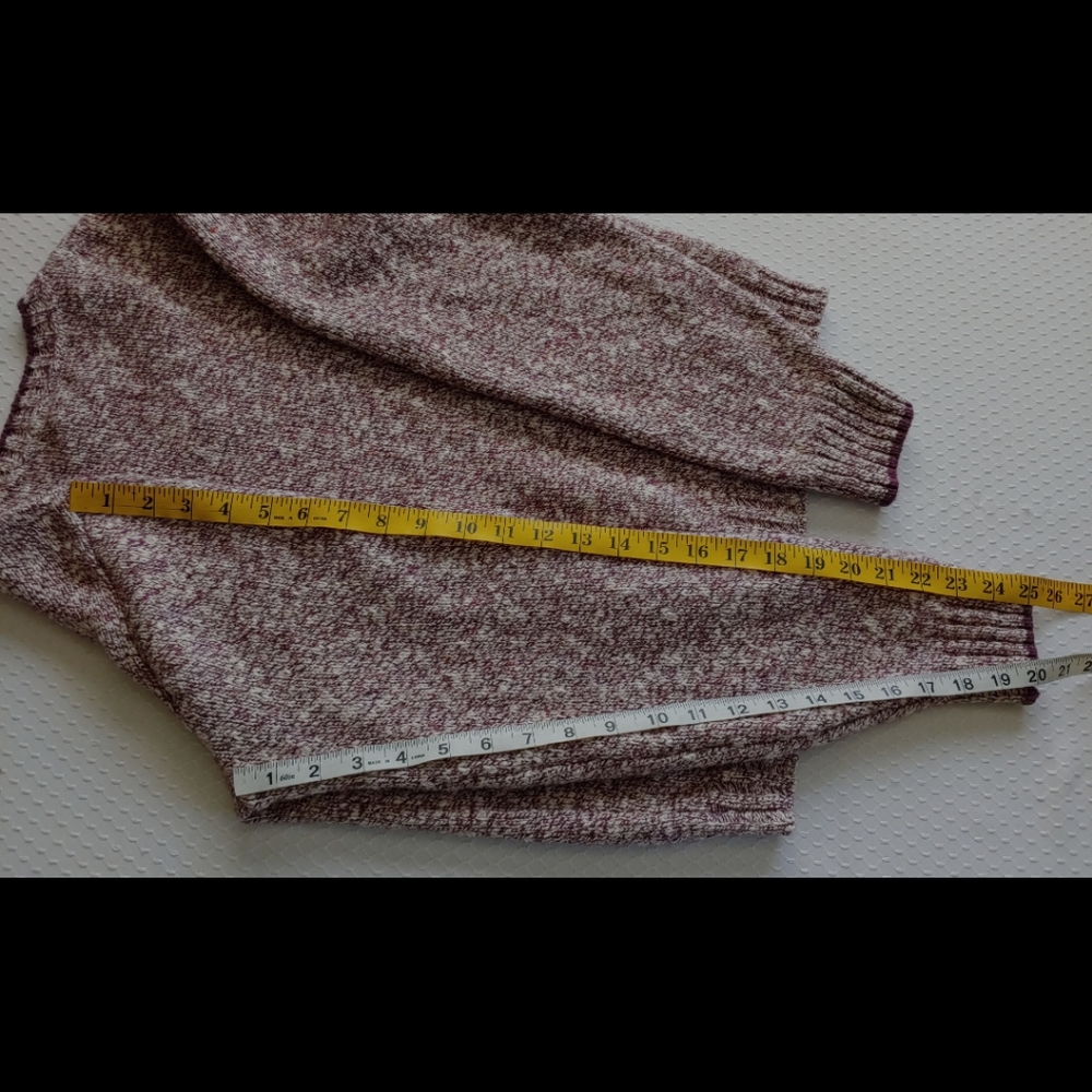 Land's End Purple Marled V Neck Sweater - Picture 10 of 12